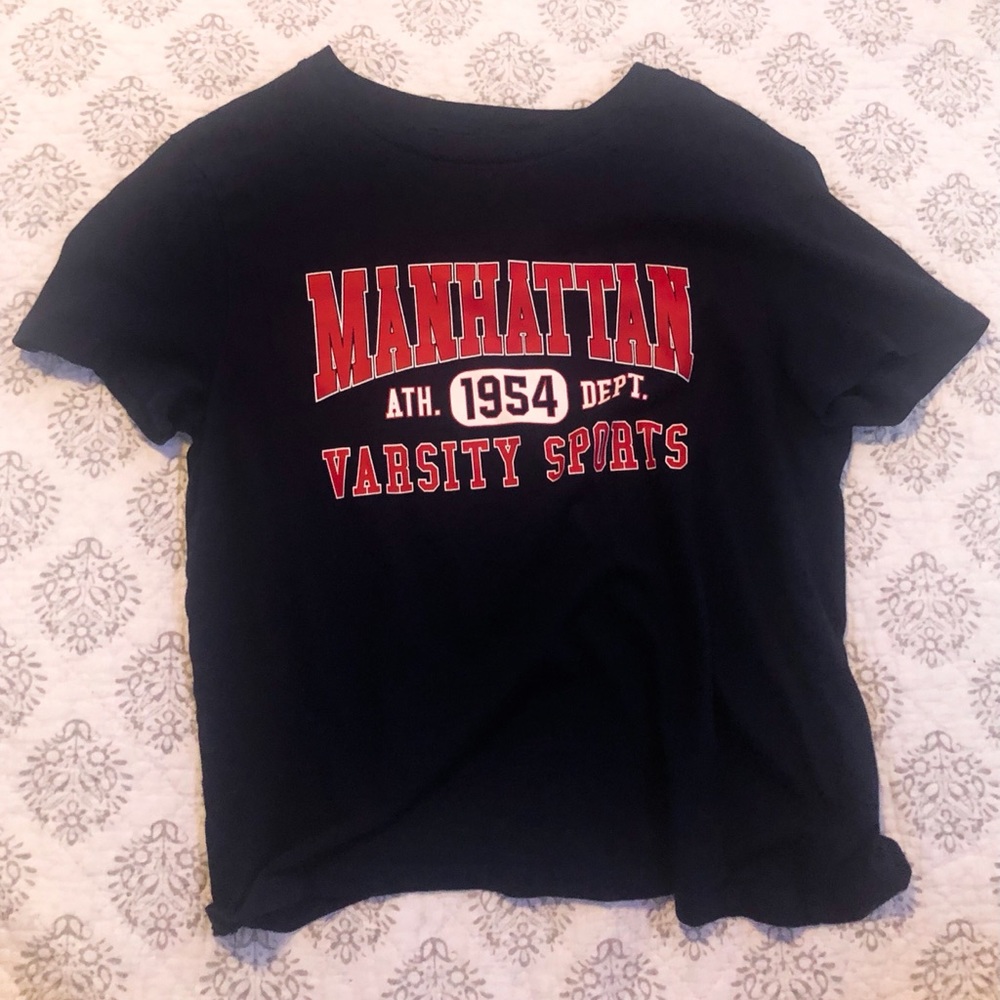 Navy Blue Manhattan Crop Tee